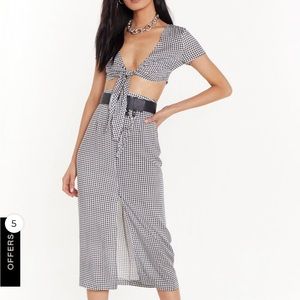 Nasty Gal Easy Does It Gingham Top and Skirt Set